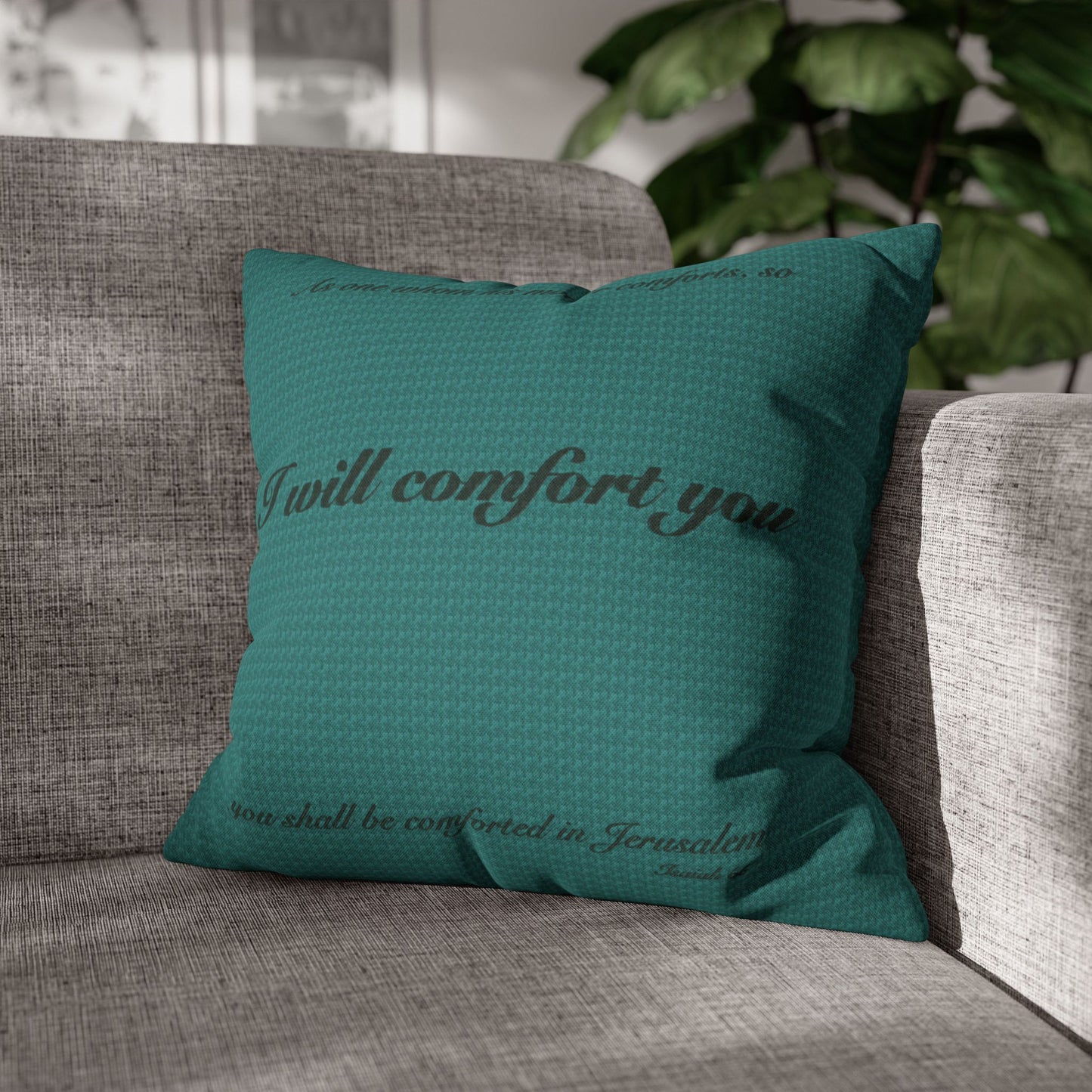 Scripture Pillowcase I Will Comfort You | Smaragd Green