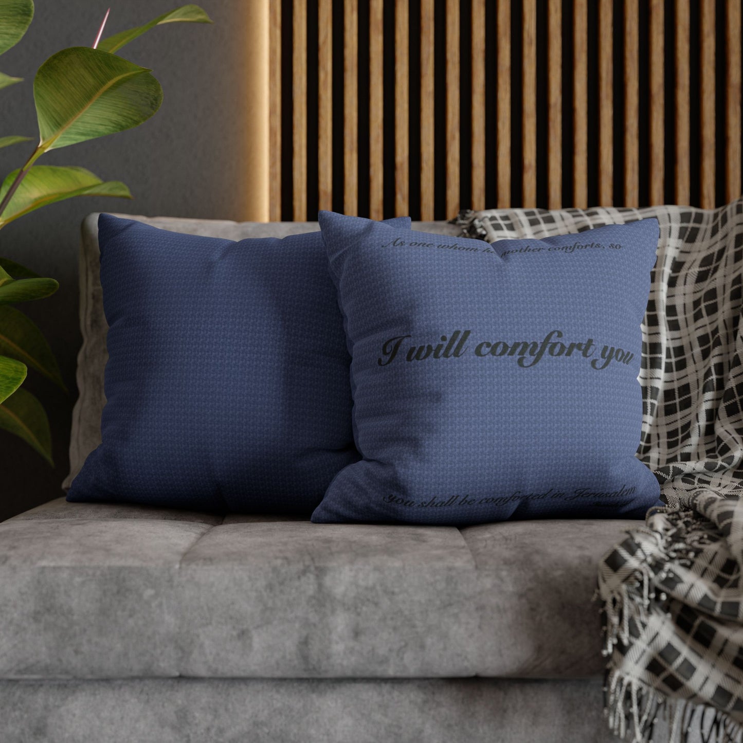 Scripture Pillowcase I Will Comfort You | Blue Cover