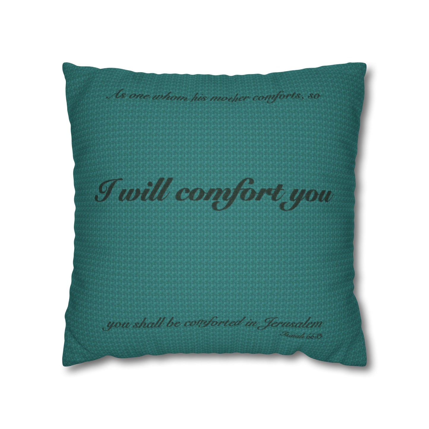 Scripture Pillowcase I Will Comfort You | Smaragd Green