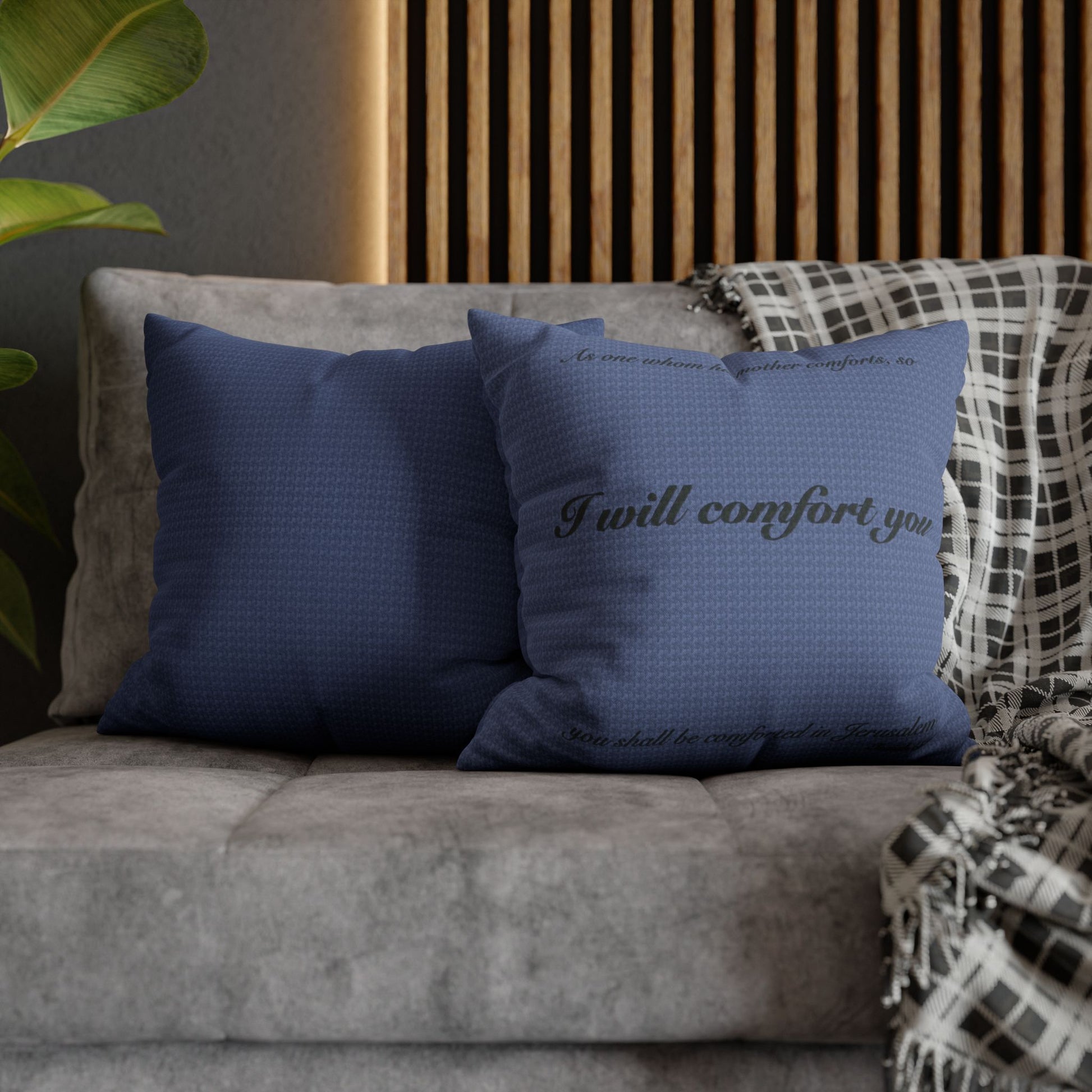 Scripture Pillowcase I Will Comfort You | Blue Cover