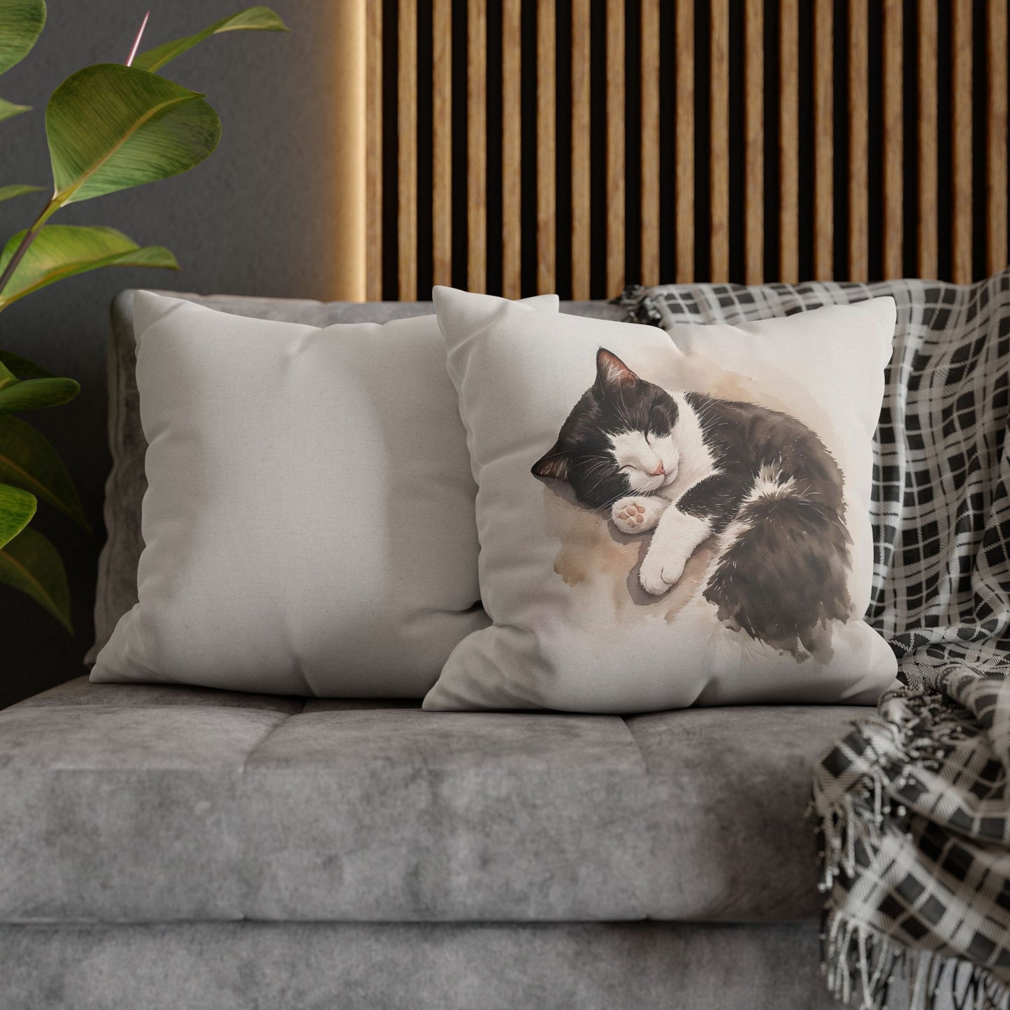 tuxedo cat pillow case
