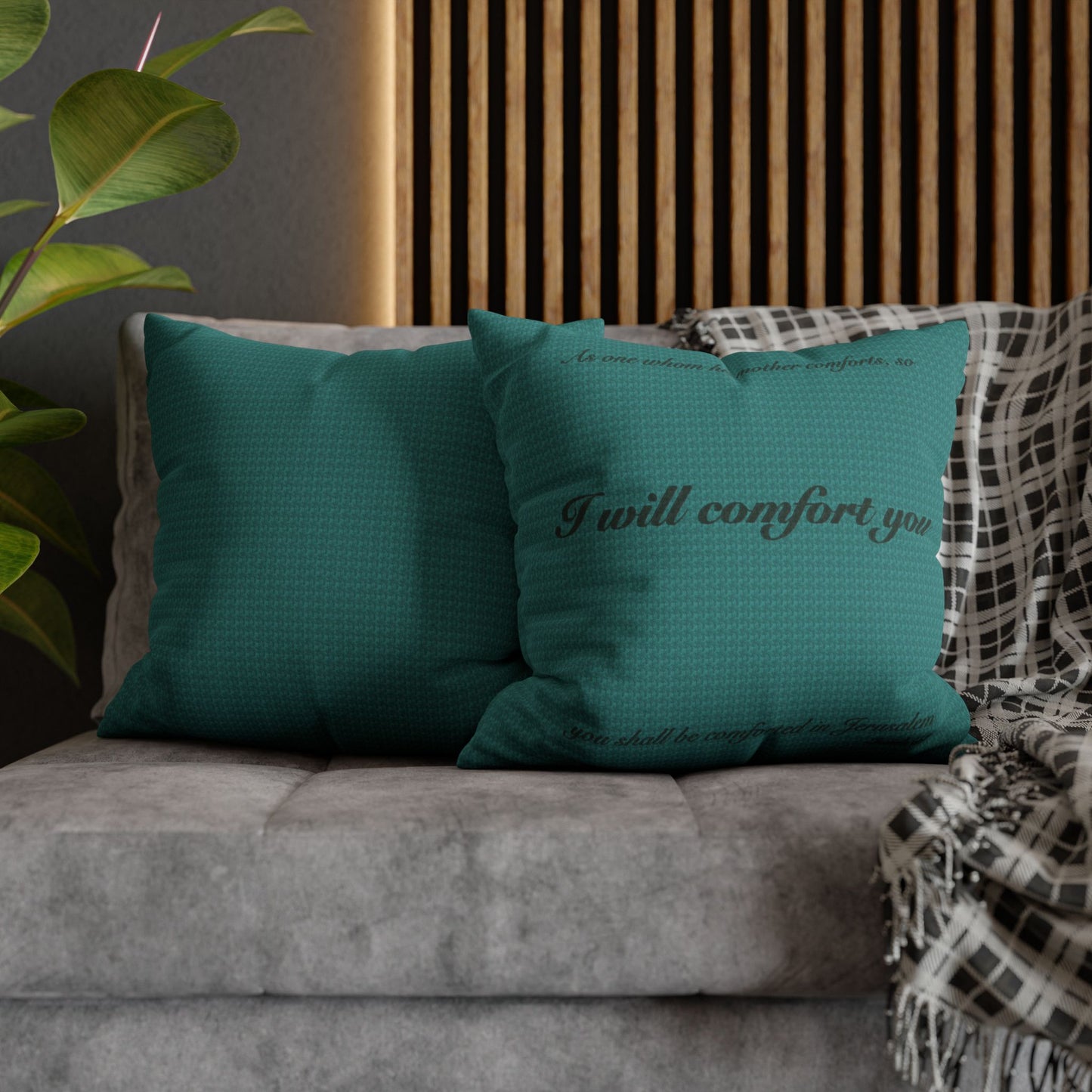 Scripture Pillowcase I Will Comfort You | Smaragd Green