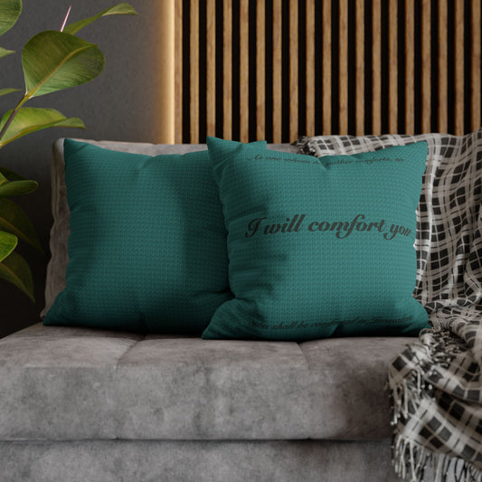 Scripture Pillowcase I Will Comfort You | Smaragd Green
