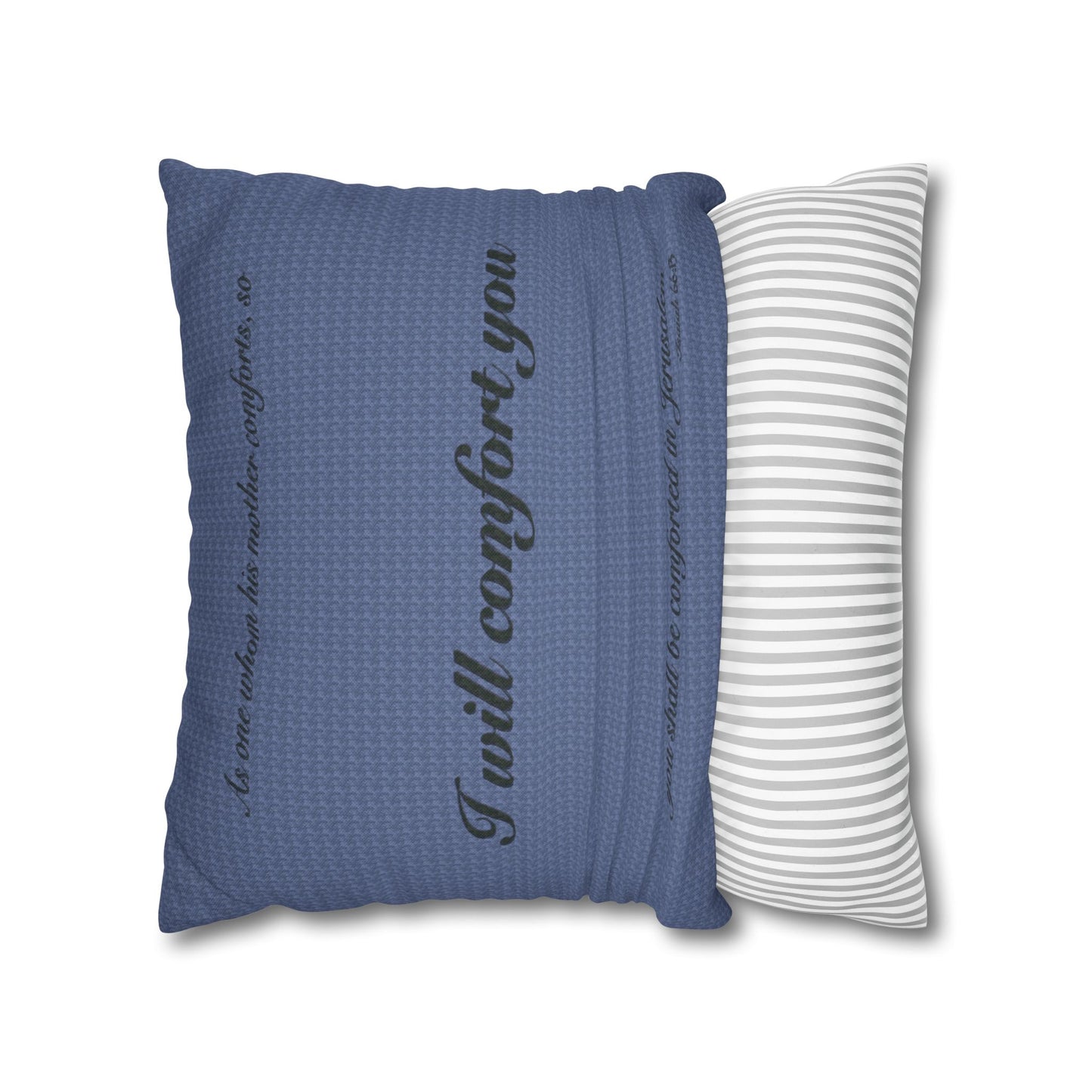 Scripture Pillowcase I Will Comfort You | Blue Cover