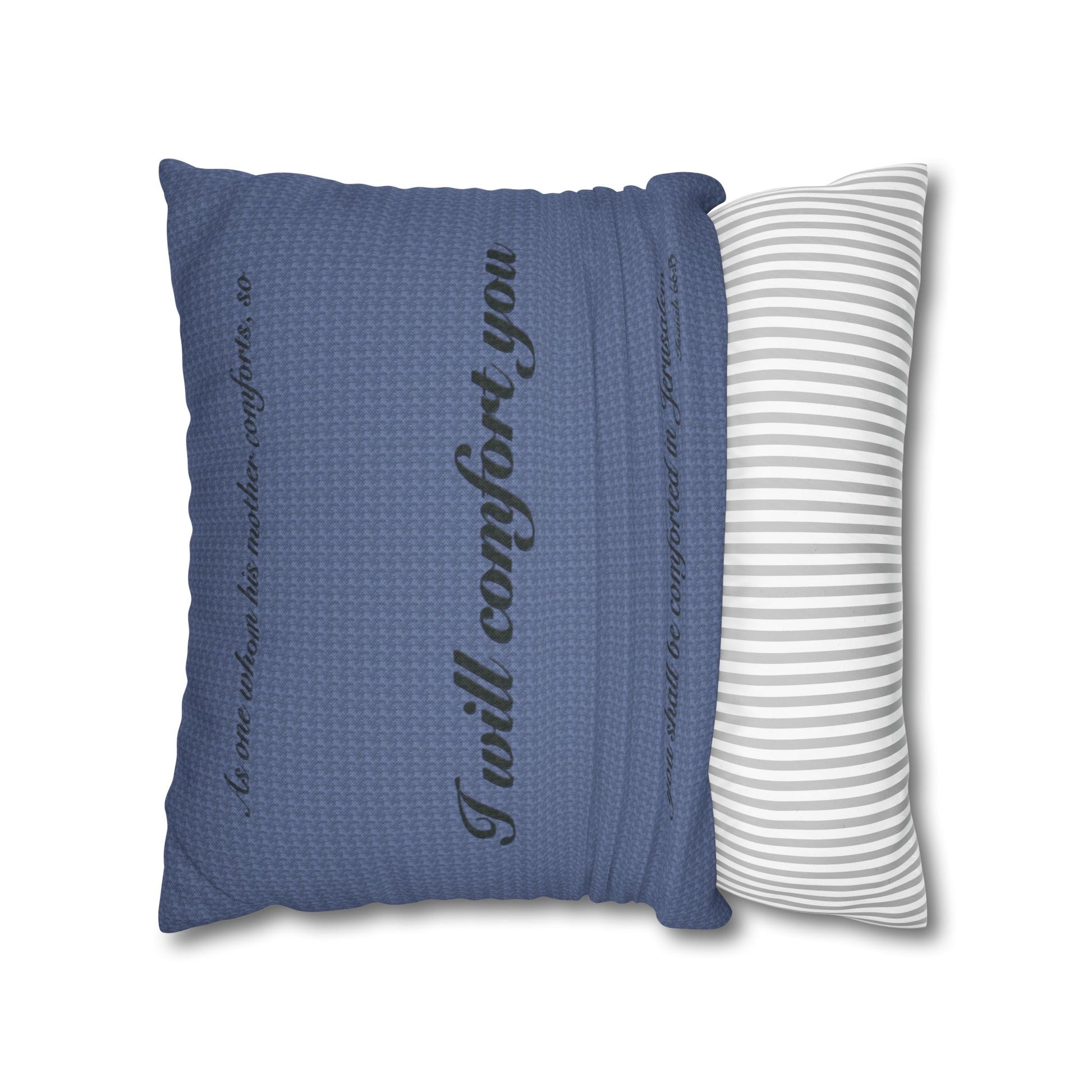 Scripture Pillowcase I Will Comfort You | Blue Cover