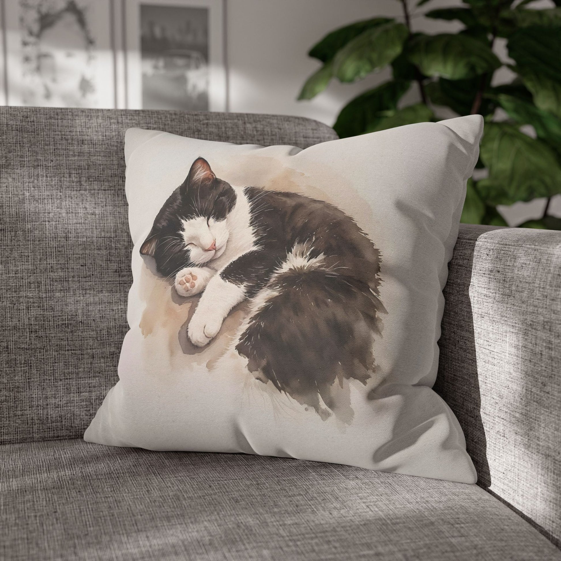 tuxedo cat pillow case