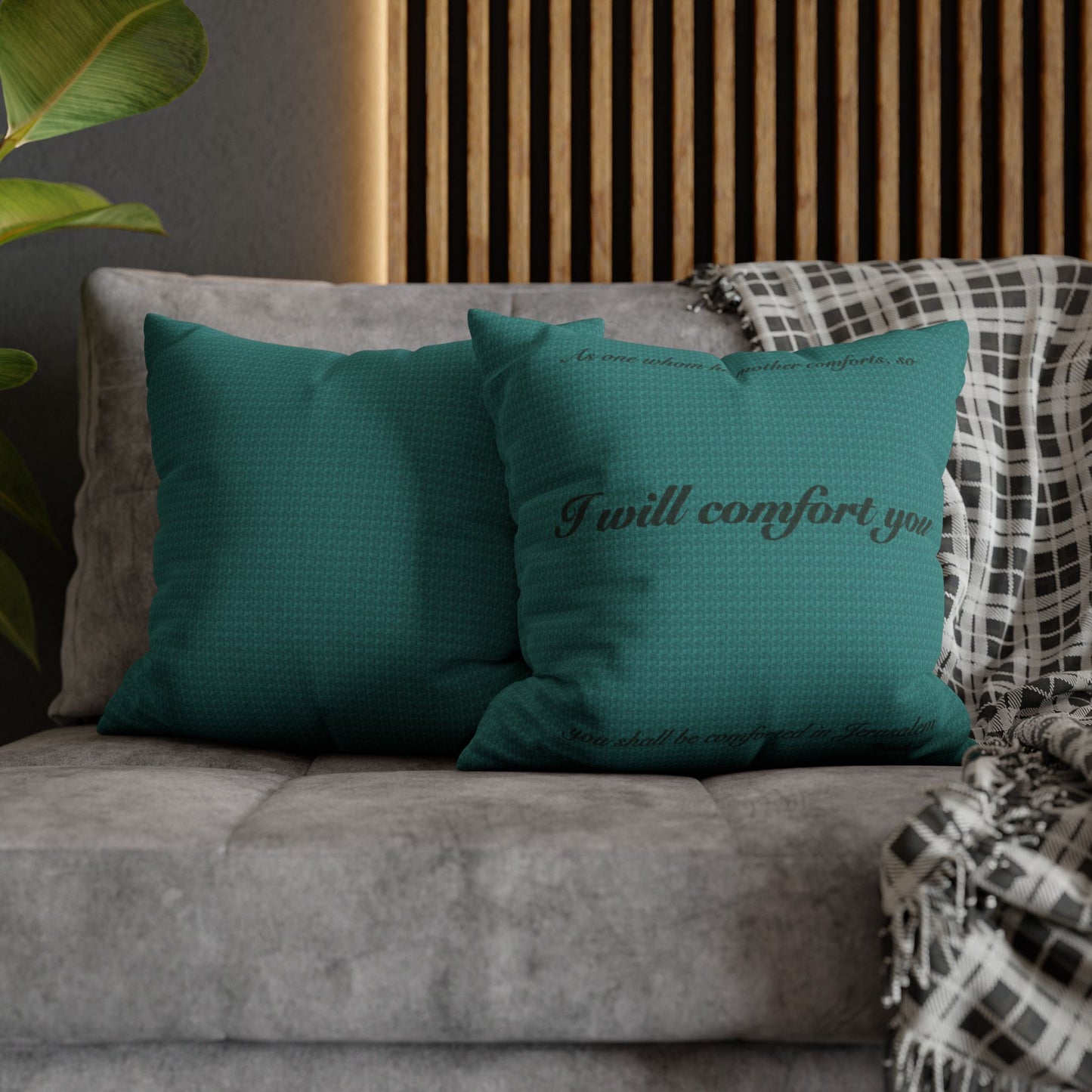 Scripture Pillowcase I Will Comfort You | Smaragd Green