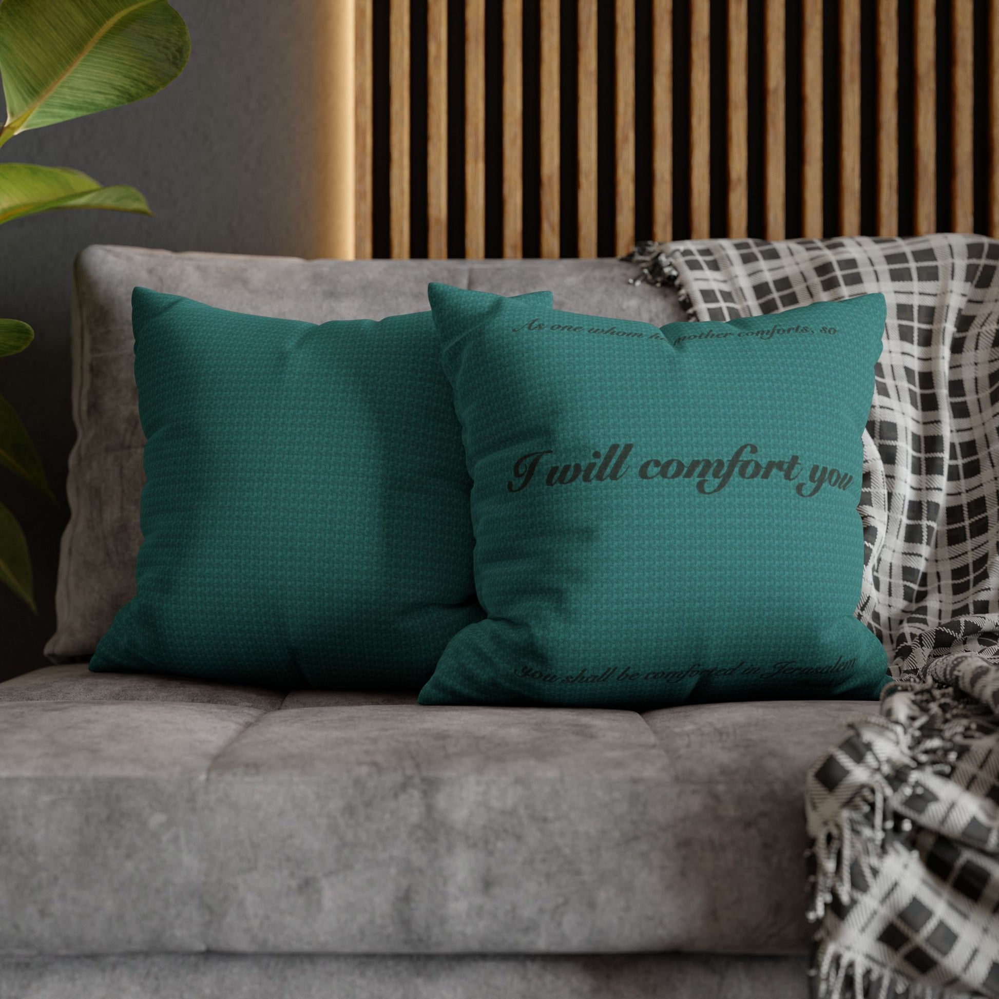 Scripture Pillowcase I Will Comfort You | Smaragd Green